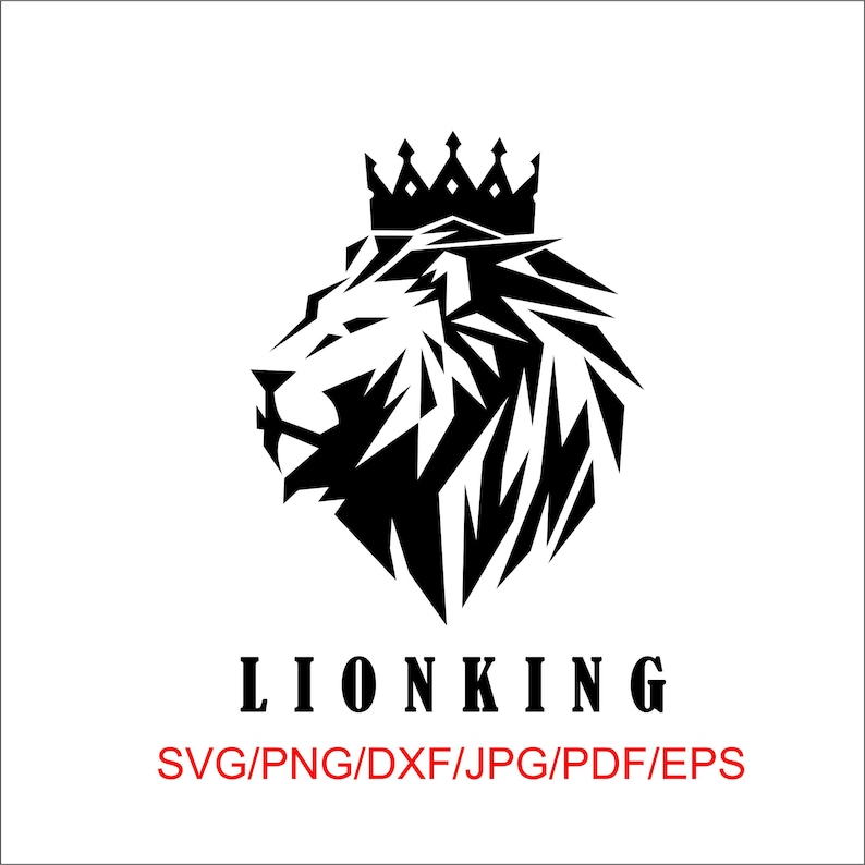 King Lion Svg Lion In Crown Svg Silhouette For Cut File