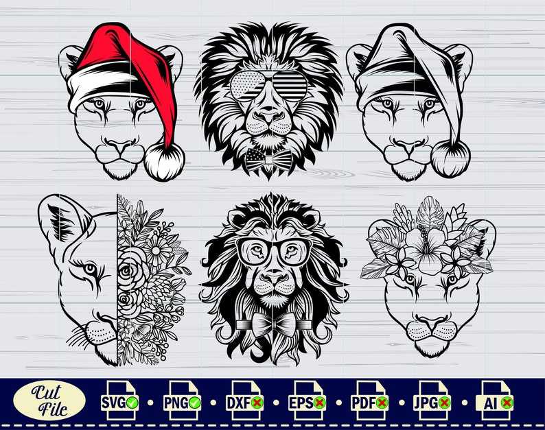 Lion Svg Lion With Flowers Svg King Lion Svg Half Lion Face Svg Lion Head Svg#6