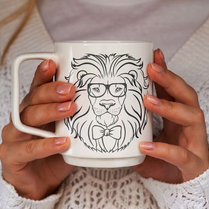 Lion Face Svg Lion with Flower Crown SVG#5