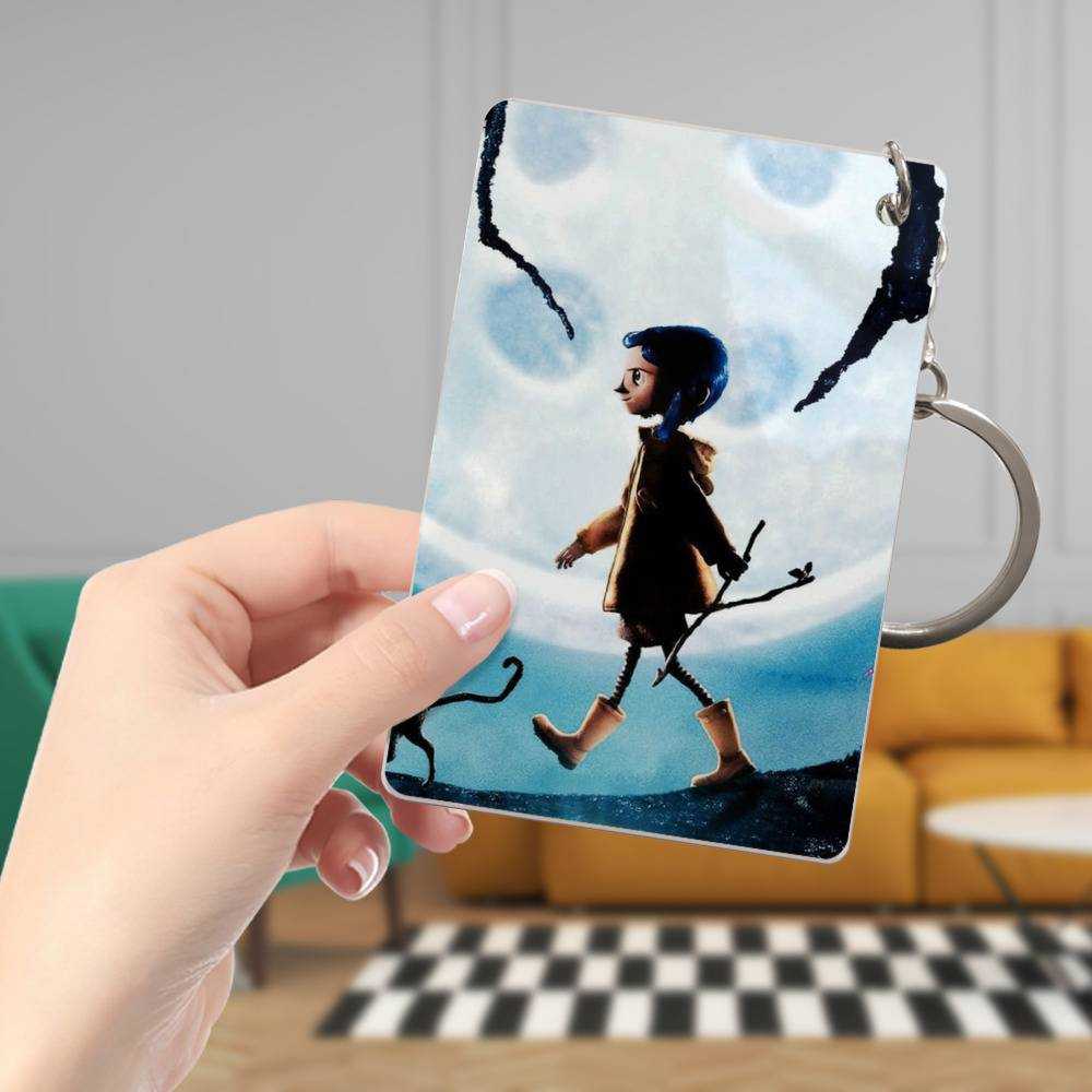 Coraline Coraline And Cat Keychain Classic Celebrity Keychain