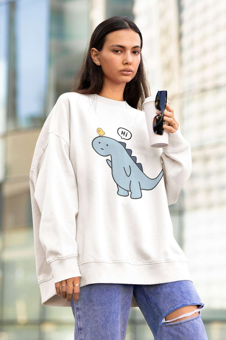 Dinosaur Sweater, Cute Dragon Sweatshirt Cute Dinosaur Sweatshirt