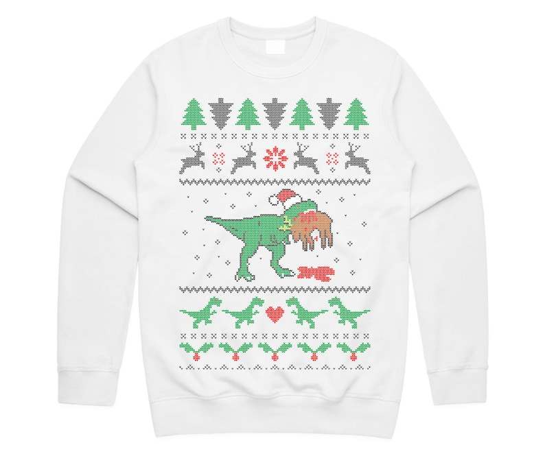 Dinosaur discount christmas sweatshirt