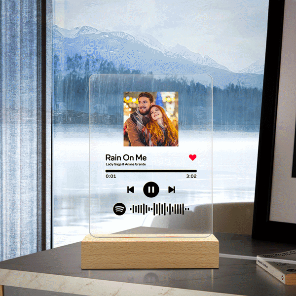 Spotify Vaso Spotify Código Lámpara Personalizado Foto Acrílico Noche Ligero - 5.9IN X 7.7IN - myspotifyplaquees