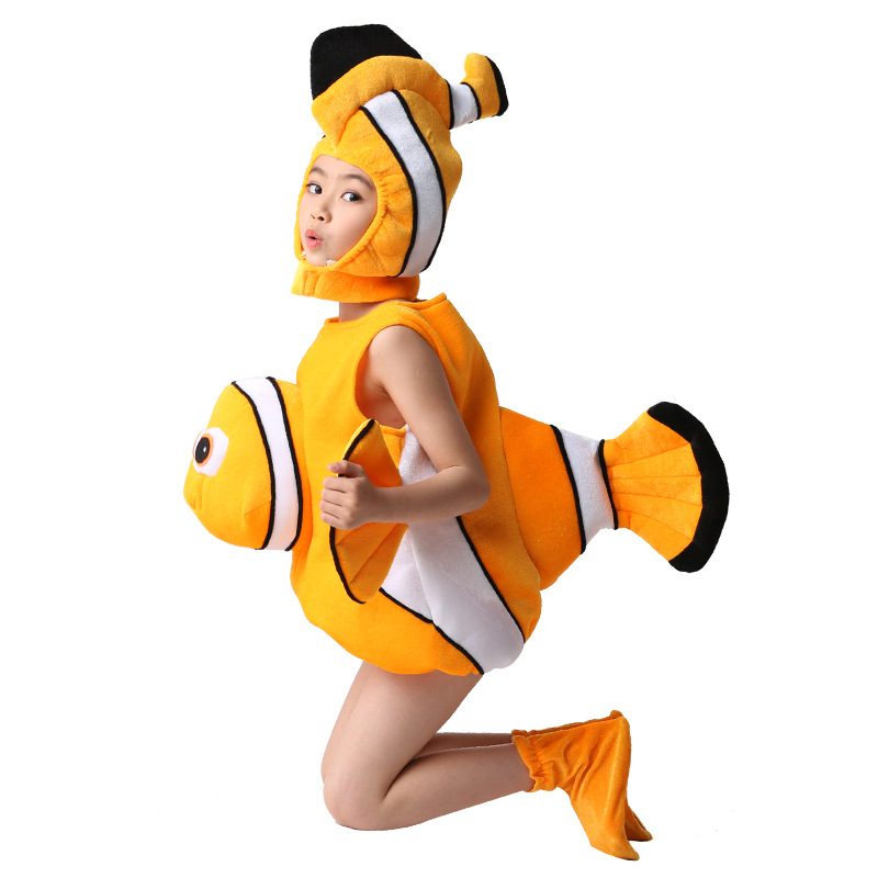 Fish Costume, Halloween Kids Show Finding Orange Clown Fish Costume
