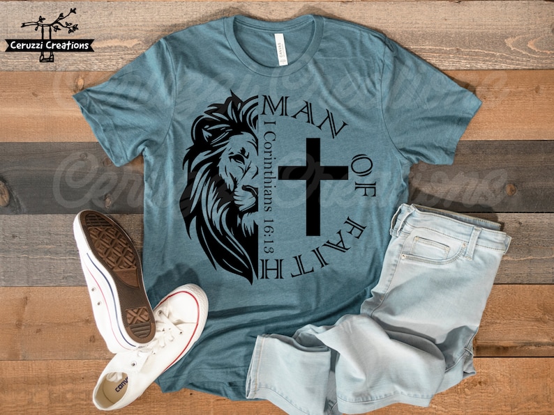 Christian Shirt Svg, Man Of Faith SVG | Lion SVG | Christian Svg ...