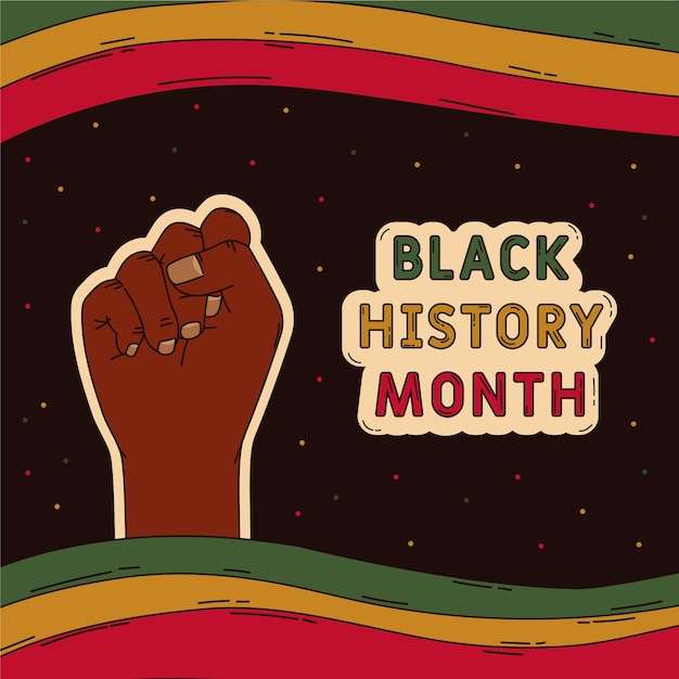 Juneteenth Svg Free, Free Vector Hand-drawn Black History Month Illustration#1