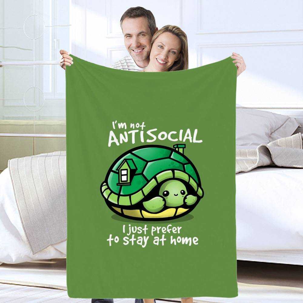 Turtle Meme Blanket I Just Prefer to Stay at Home Blanket | turtlememe.store