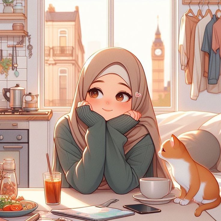 animated hijab girl dp instagram