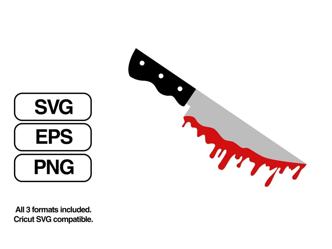 Michael Myers Knife Svg, Bloody Knife Vector Halloween Horror