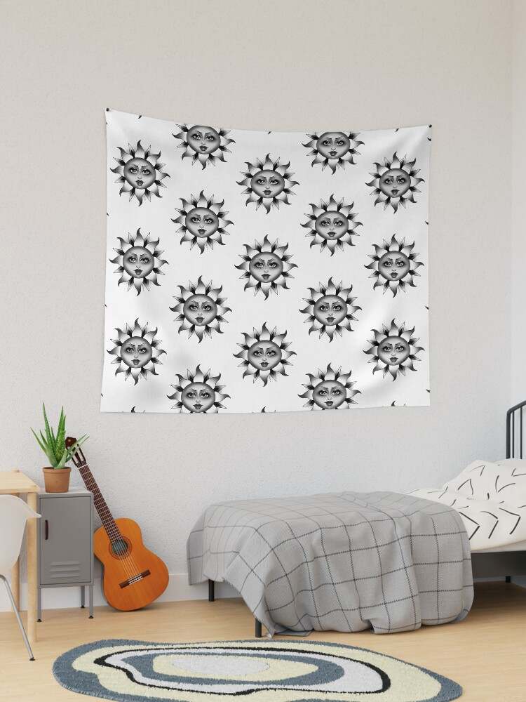 Black And White Tapestry Highest Quality Sun Tapestry#1