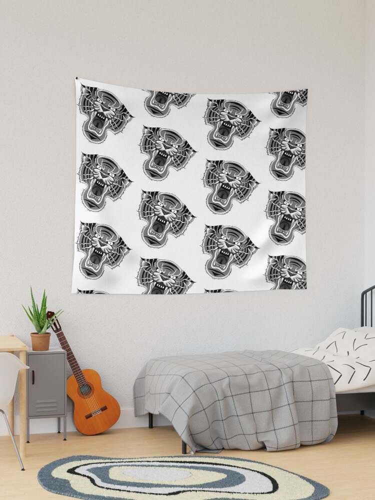 Black And White Tapestry Highest Quality Black and White Traditional Tiger Tapestry#1