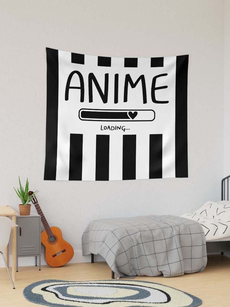 Black And White Anime Tapestry Highest Quality Anime Loading Tapestry#1