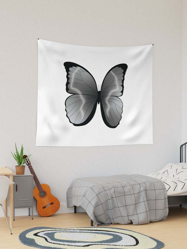 Black White And Grey Tapestry Highest Quality Grey Butterfly Tapestry#1