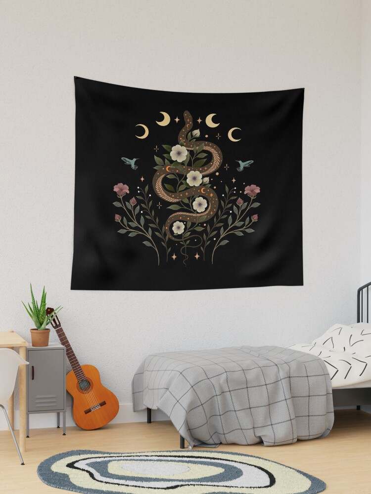 Black And White Tapestry Highest Quality Serpent Spell-Colour  Tapestry#1