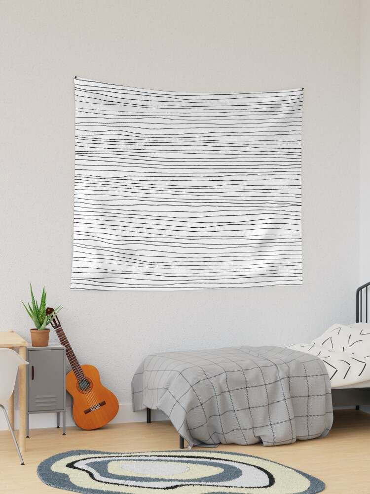 Black And White Abstract Tapestry Highest Quality Geometric Pattern Black and White Lines Tapestry#1