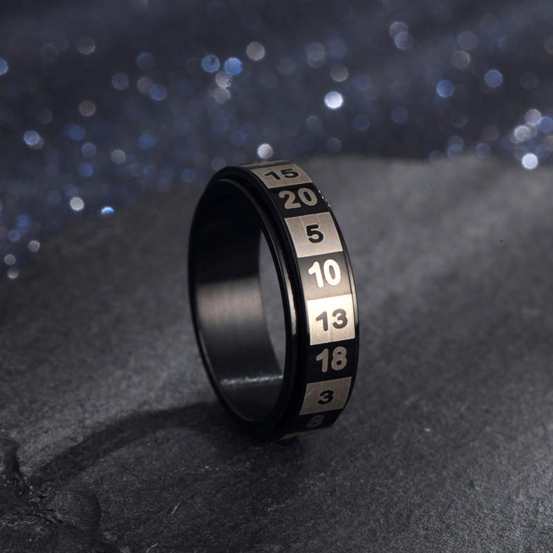 Black/Gold Dice Wirewrapped Ring