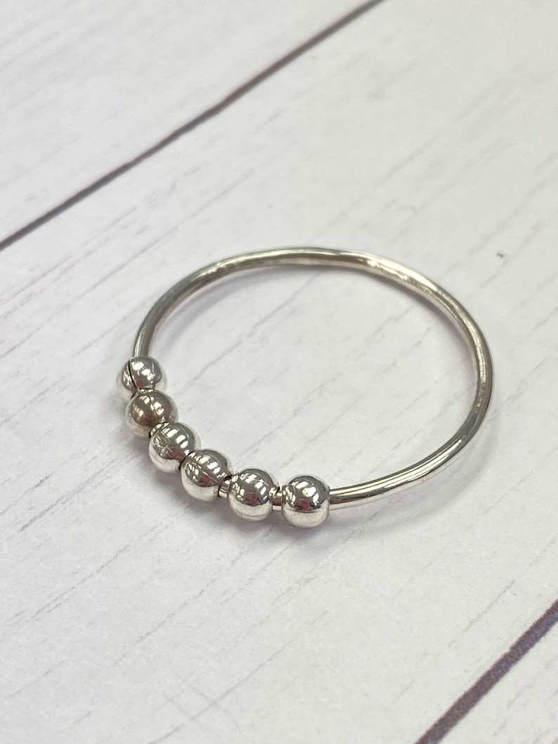 Spinner Ring, Anxiety Bead Ring with 6 Beads