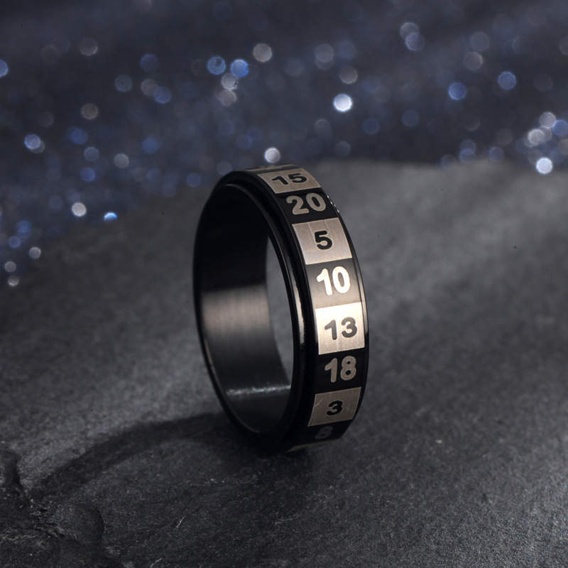 Fidget Ring, CritSuccess D20 Dice Ring in Black