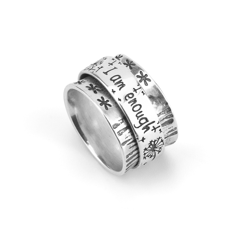 Buy Sterling Silver Floral Engraved Concave Spinner Ring, Anxiety Ring for  Women, Fidget Rings for Anxiety for Women, Stress Relieving Anxiety Ring,  Promise Rings (Size 7.0) (5 g) at ShopLC.