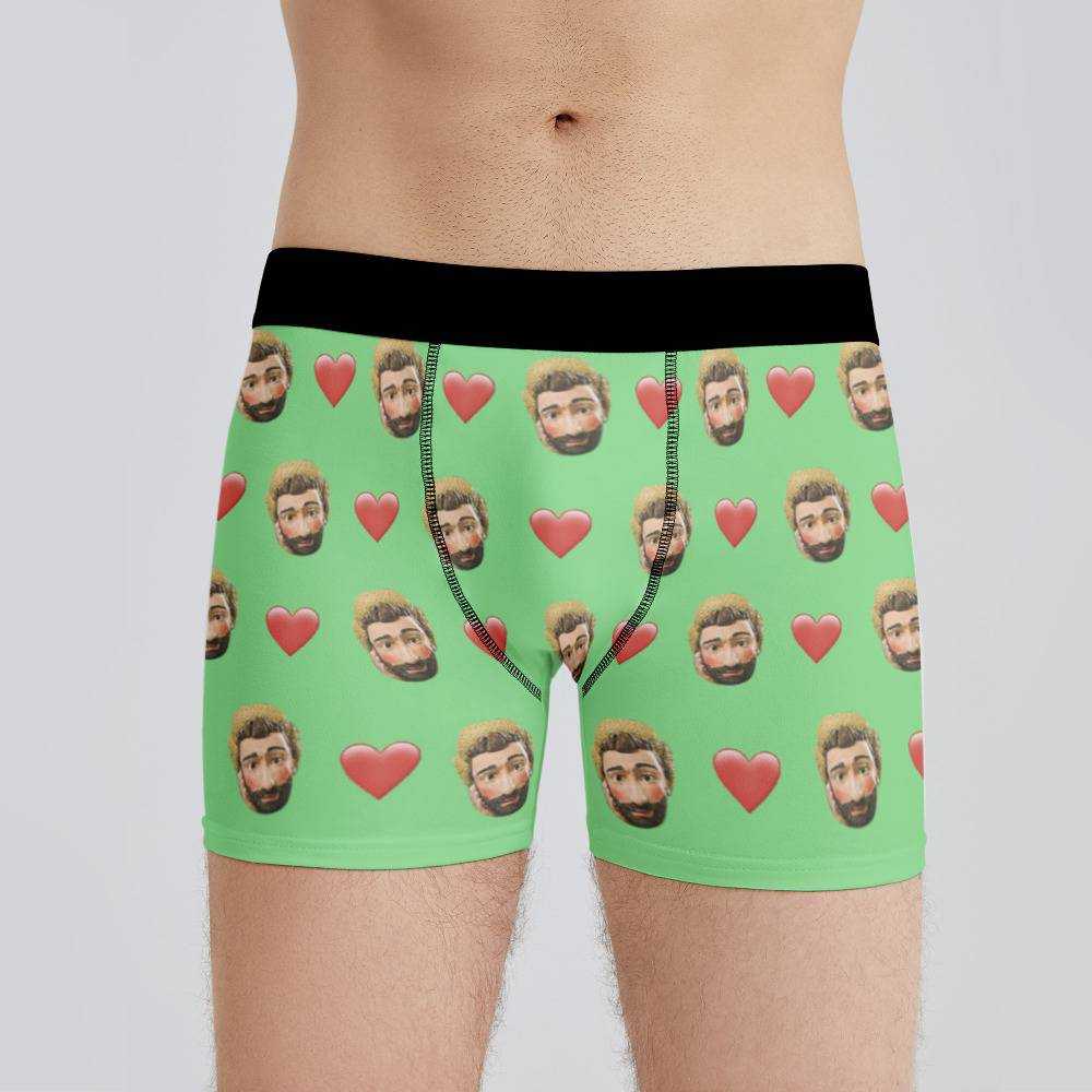 Ajr Boxers Custom Photo Boxers Men's Underwear Heart Boxers Green
