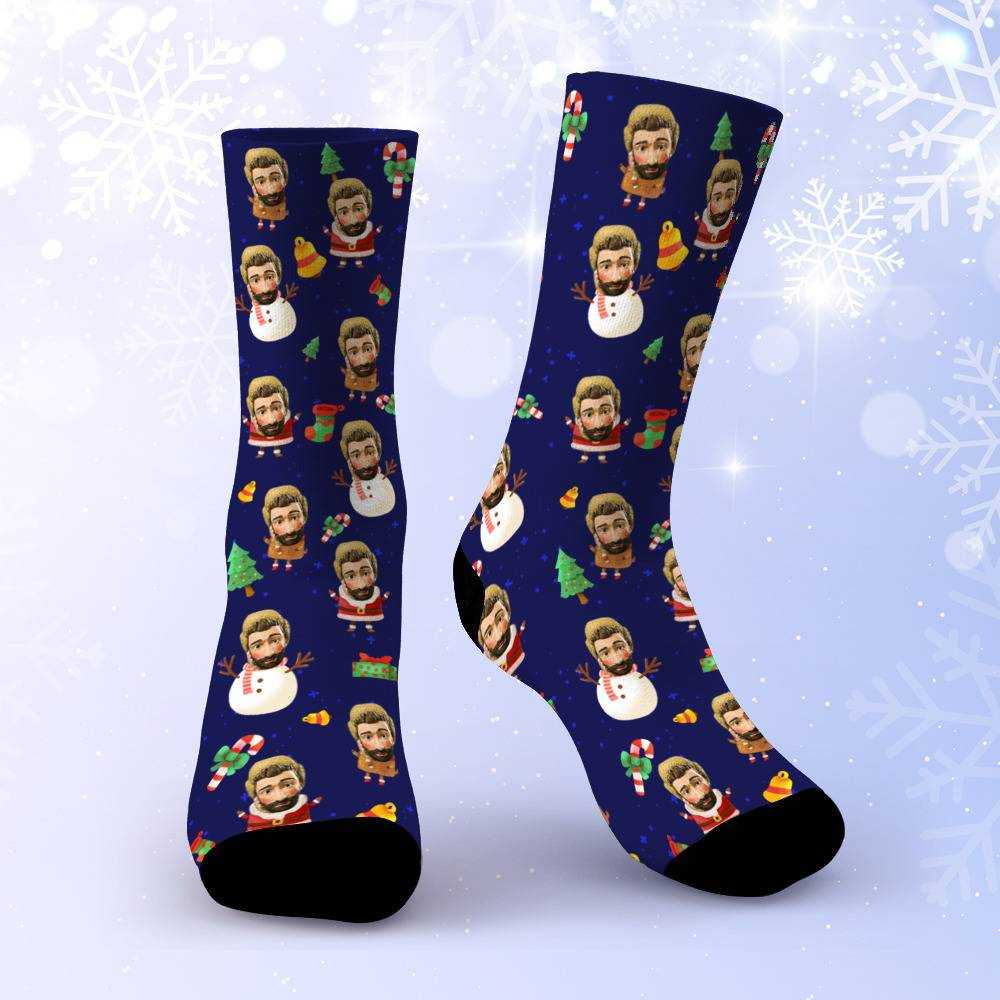Ajr Socks Custom Photo Socks Christmas Socks Snowman