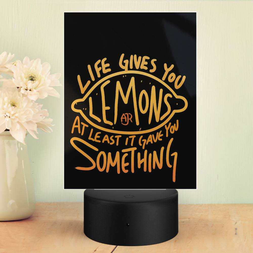 Ajr Lamp Classic Celebrity Night Light When Life Gives You Lemons by Ajr Lamp with Plastic Base