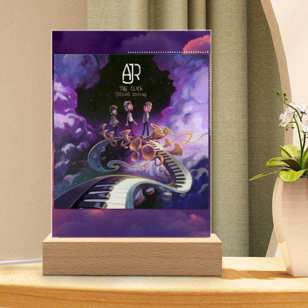 Ajr Lamp Classic Celebrity Night Light The Click Deluxe by Ajr Lamp with Wooden Base