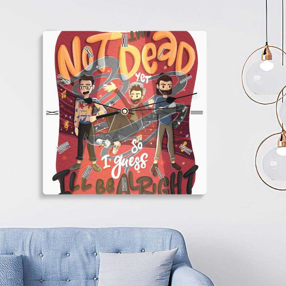 Ajr Square Wall Clock Home Decor Wall Clock Gifts for Ajr Fans I'm Not Dead Yet Wall Clock