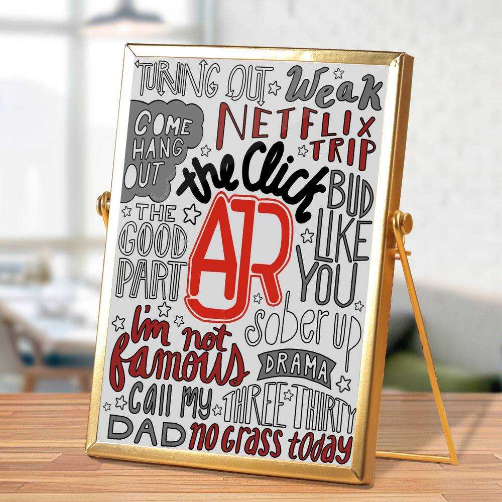 Ajr Plaque Classic Celebrity Plaque The Click With Background by Ajr Plaque with Golden Frame
