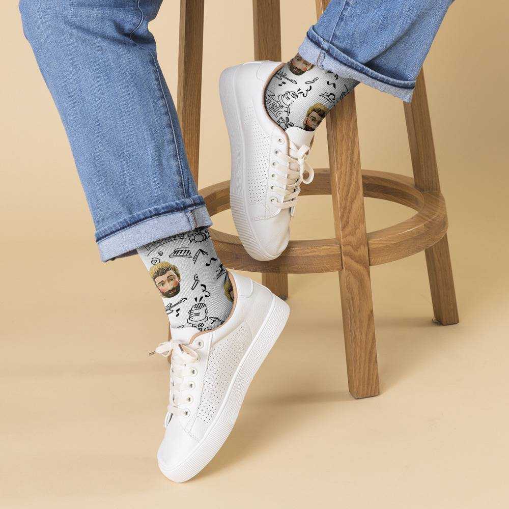 Ajr Socks Custom Photo Socks Musical Instruments Pattern Socks White