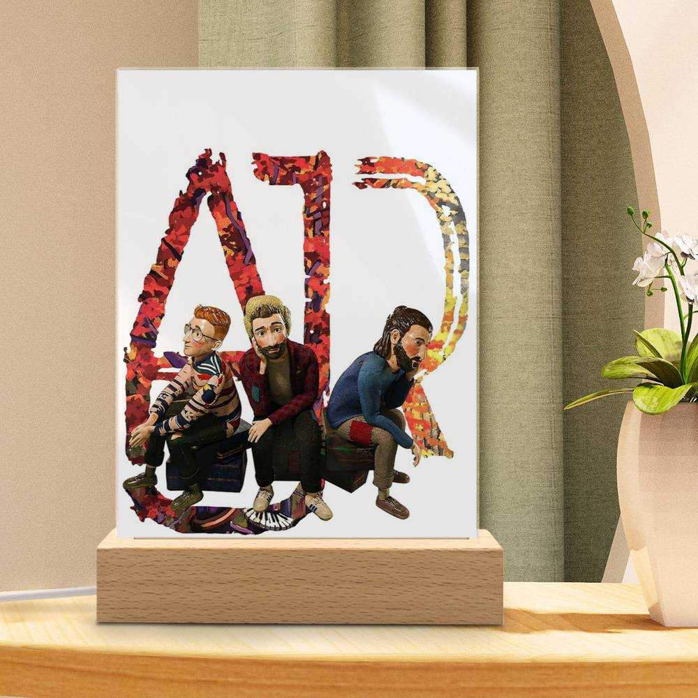 Ajr Lamp Classic Celebrity Night Light OK Orchestra by Ajr Lamp with Wooden Base