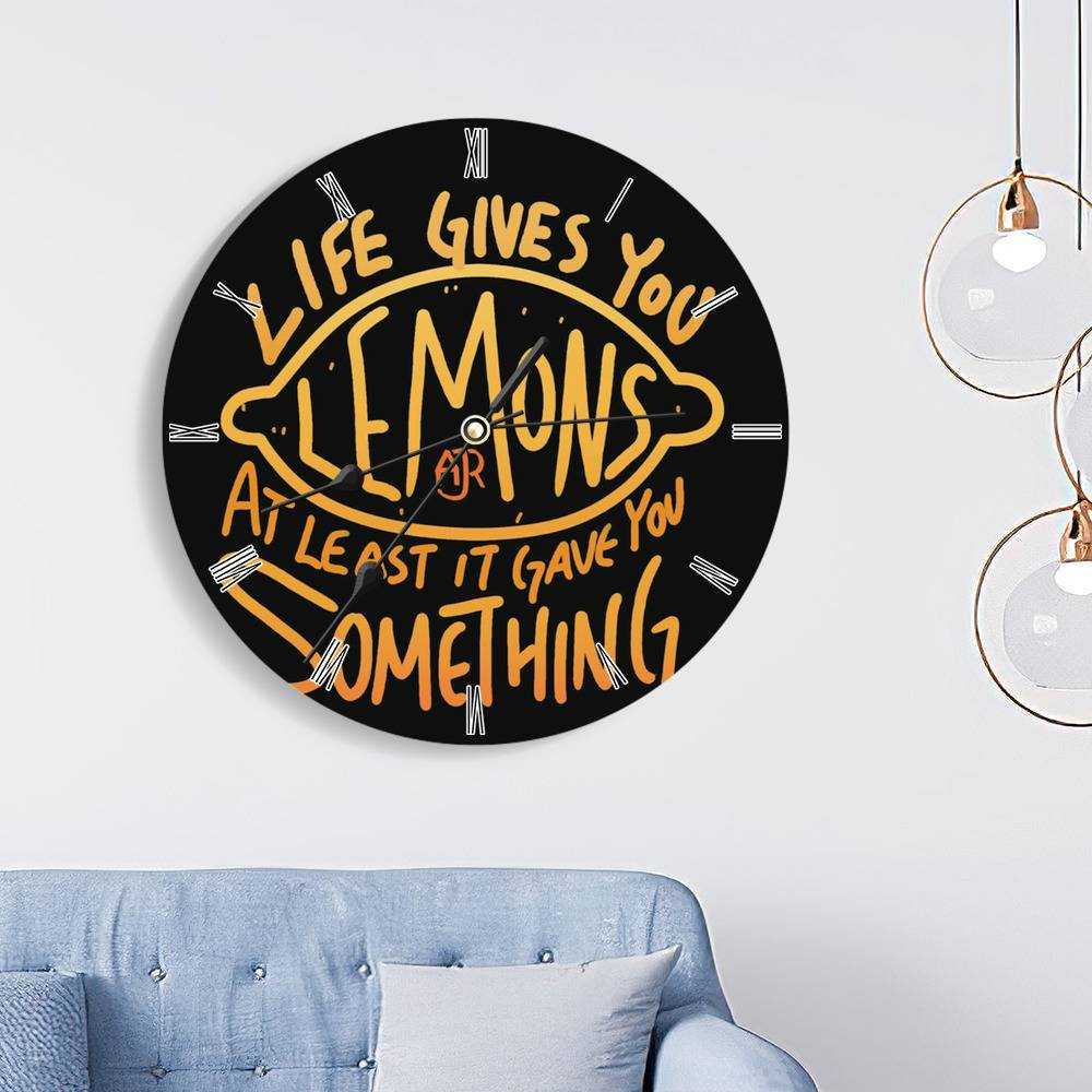 Ajr Round Wall Clock Home Decor Wall Clock Gifts for Ajr Fans When Life Gives You Lemons Wall Clock