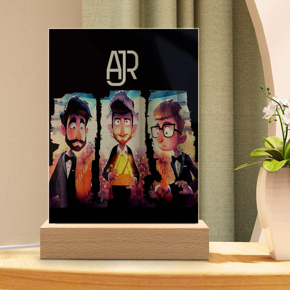 Ajr Lamp Classic Celebrity Night Light The Click Tour Essential by Ajr Lamp with Wooden Base
