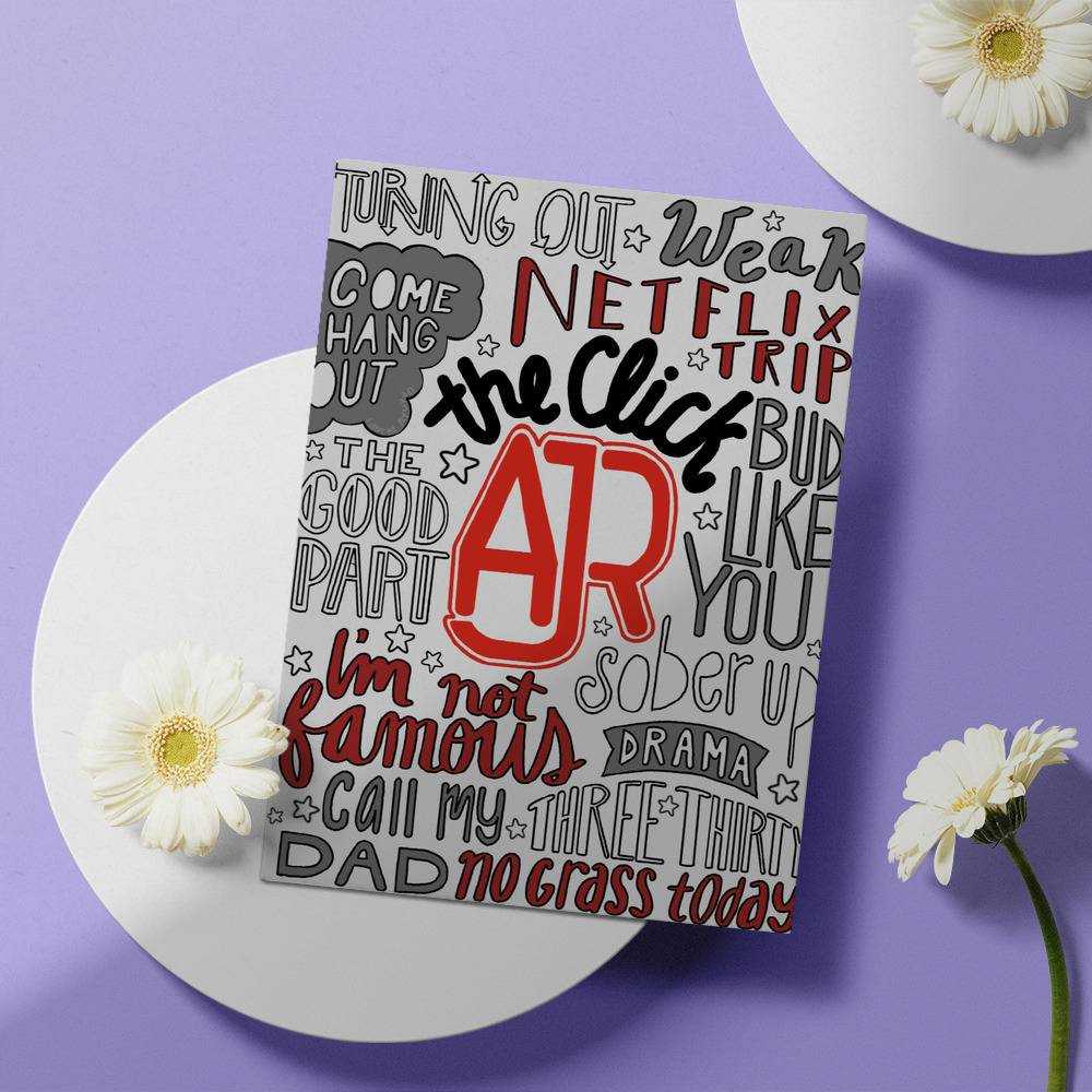 Ajr Greeting Card Classic Celebrity Greeting Card The Click With Background by Ajr Greeting Card