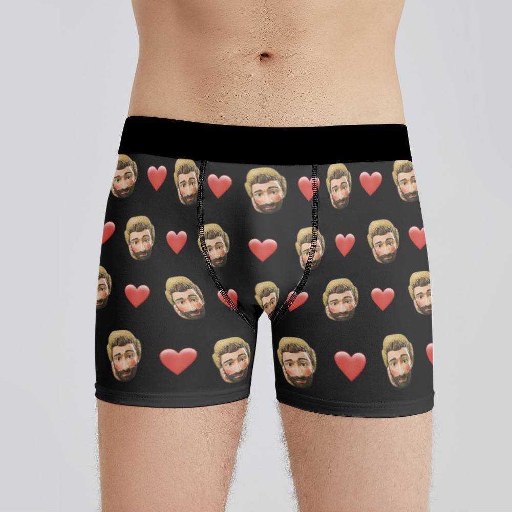 Ajr Boxers Custom Photo Boxers Men's Underwear Heart Boxers Black