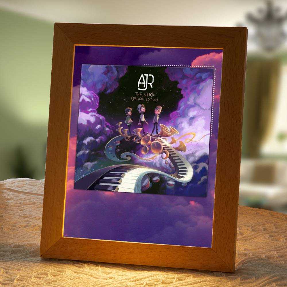Ajr Lamp Classic Celebrity Night Light The Click Deluxe by Ajr Lamp with Wooden Frame
