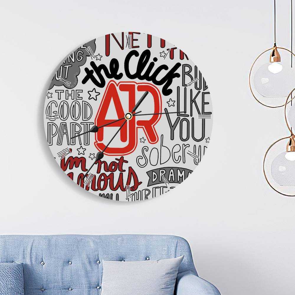 Ajr Round Wall Clock Home Decor Wall Clock Gifts for Ajr Fans The Click With Background Wall Clock