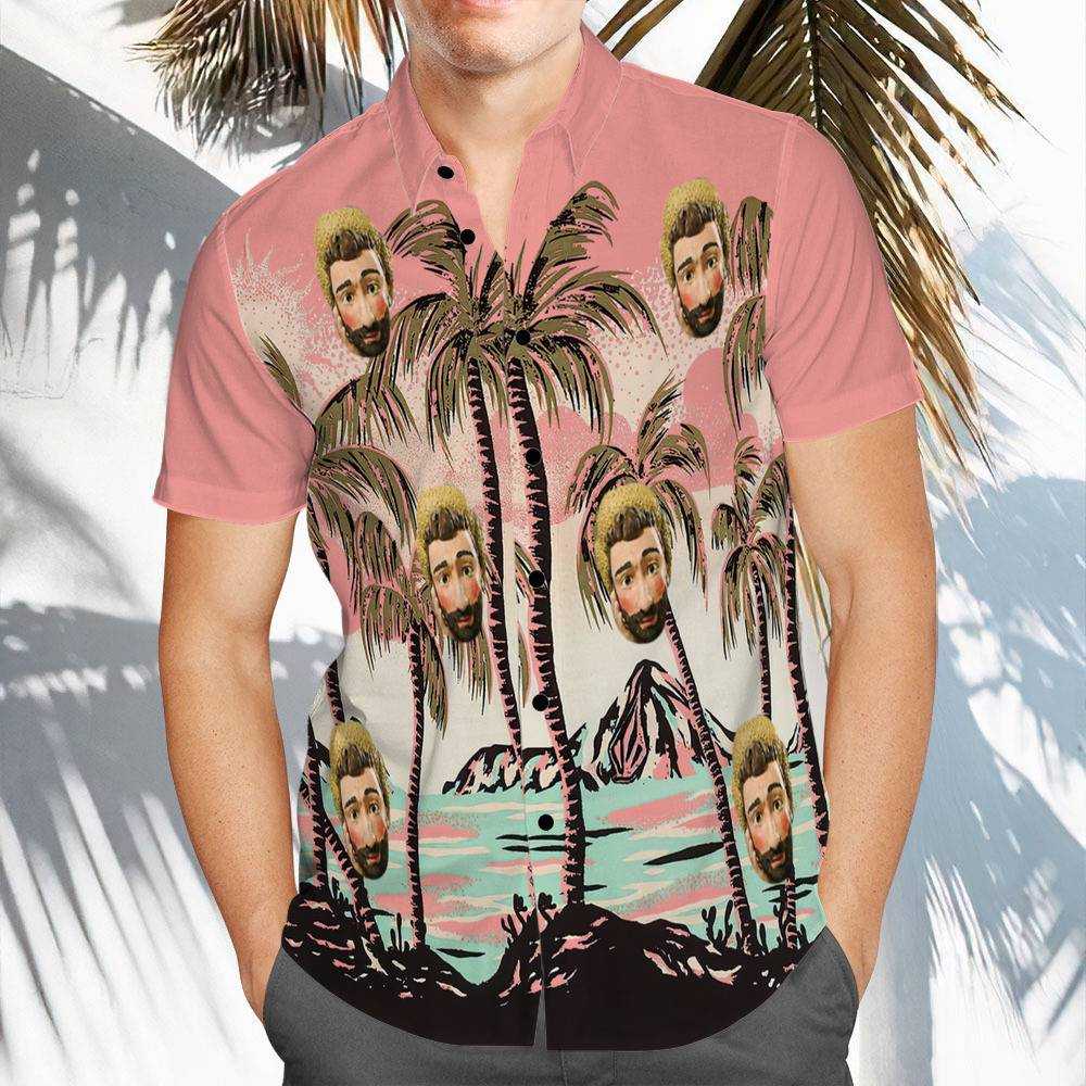 Ajr Hawaiian Shirt Custom Photo Hawaiian Shirt Pink Coconut Grove Hawaiian Shirt