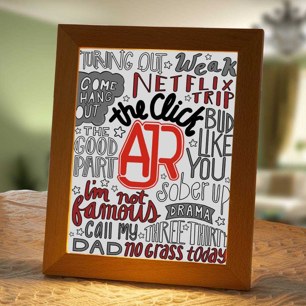 Ajr Lamp Classic Celebrity Night Light The Click With Background by Ajr Lamp with Wooden Frame