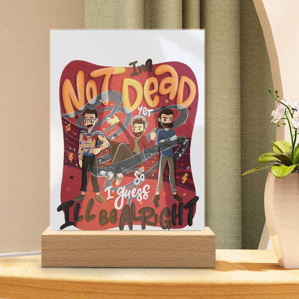 Ajr Lamp Classic Celebrity Night Light I'm Not Dead Yet by Ajr Lamp with Wooden Base