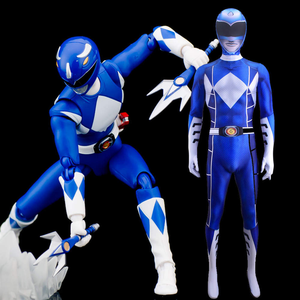 Mighty Morphin Alien Rangers Blue Aquitar Ranger Cosplay Costume