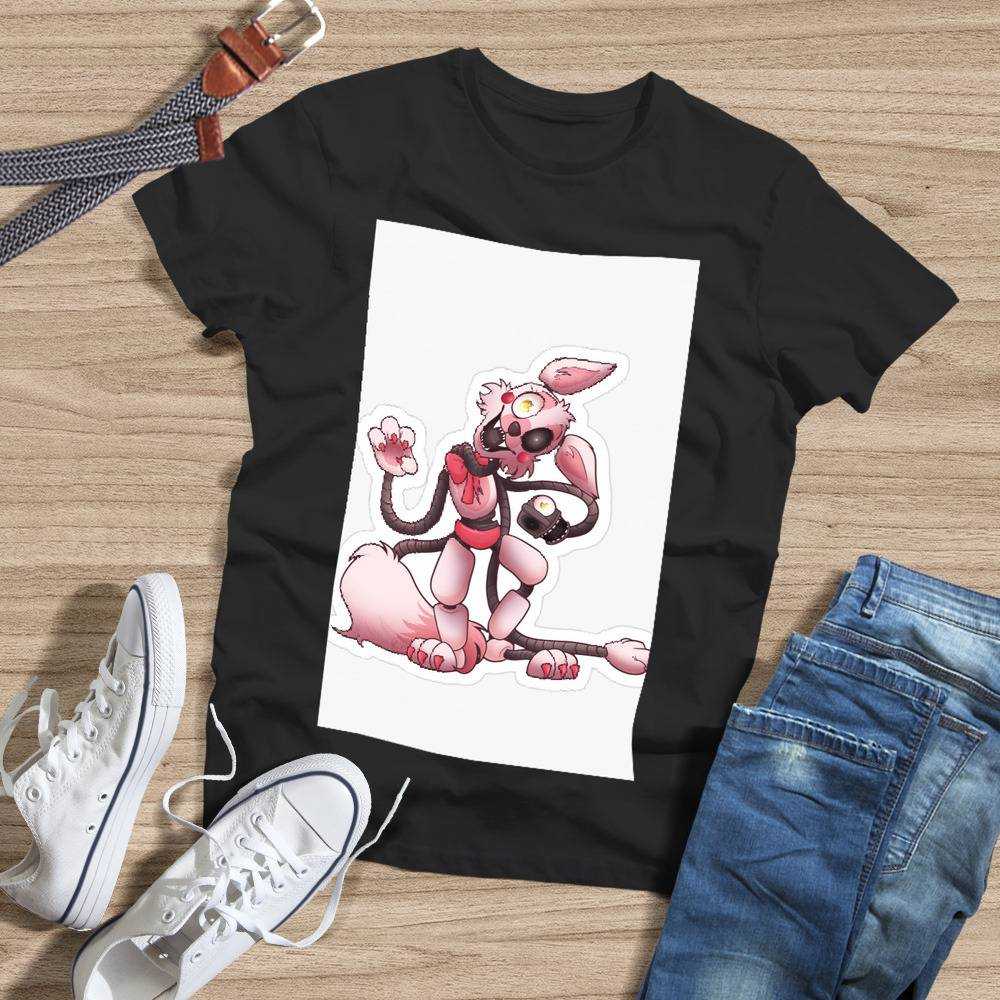 Game Five Nights at Freddy's Mangle Anime Black T-shirt Unisex Tee