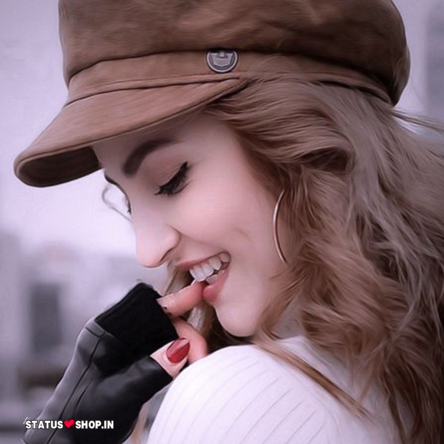 stylish attitude cap girl dp