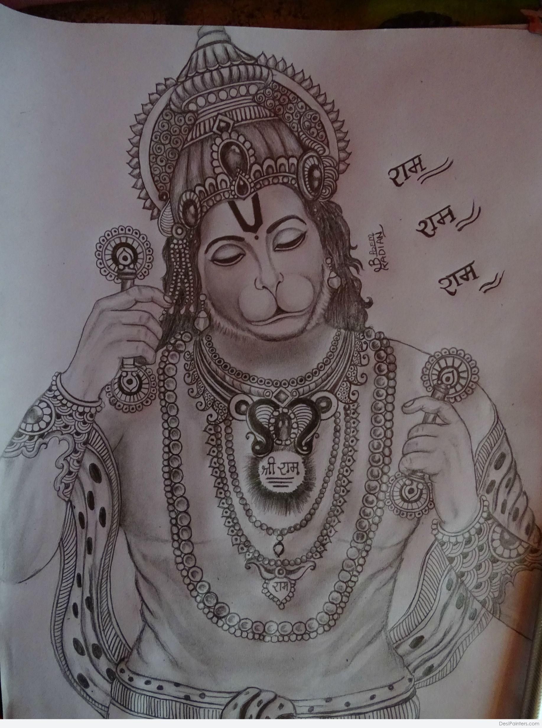 hanuman ji ki drawing photo