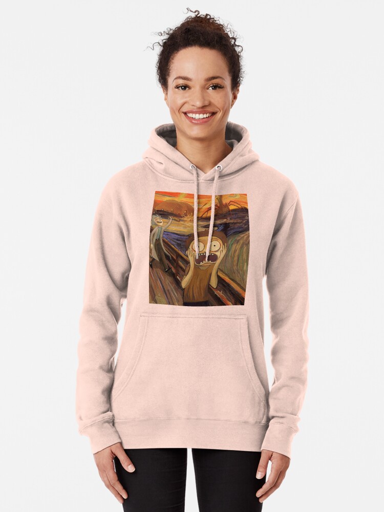 Rick and Morty Hoodie Pink Rick and Morty Art Pullover Hoodie