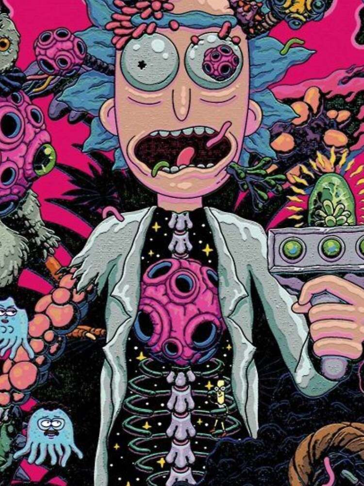 Trippy rick and morty on sale hoodie