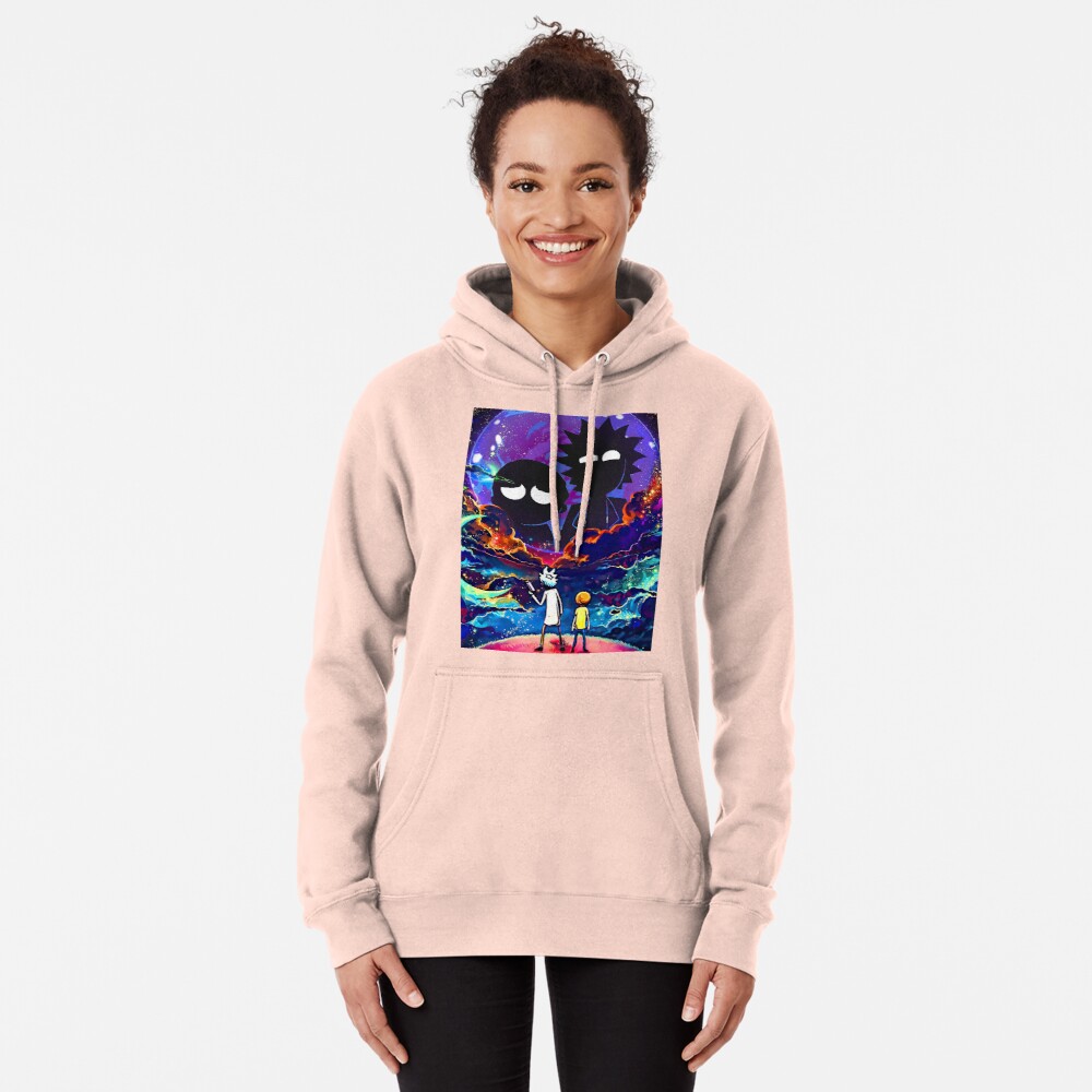 Pink rick and discount morty hoodie skull