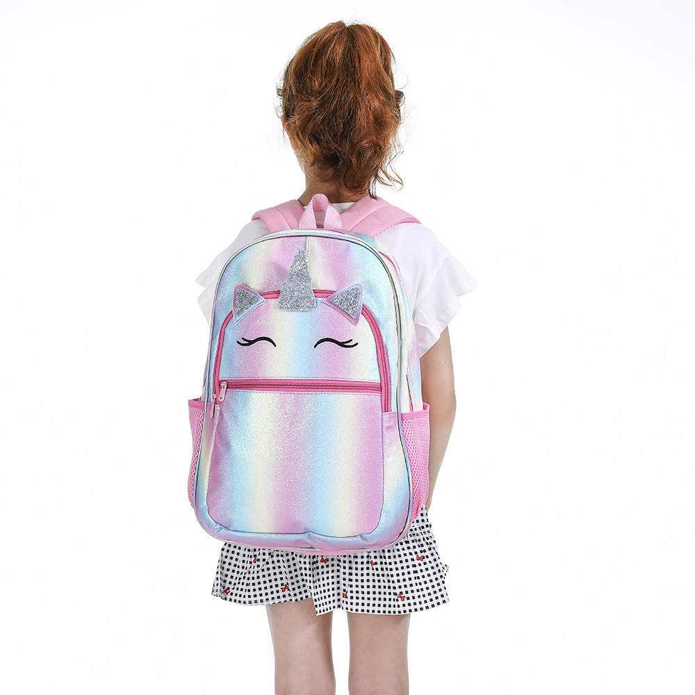 Barbie Unicorn Rainbow Kids Backpack New School Bag for Girls#2