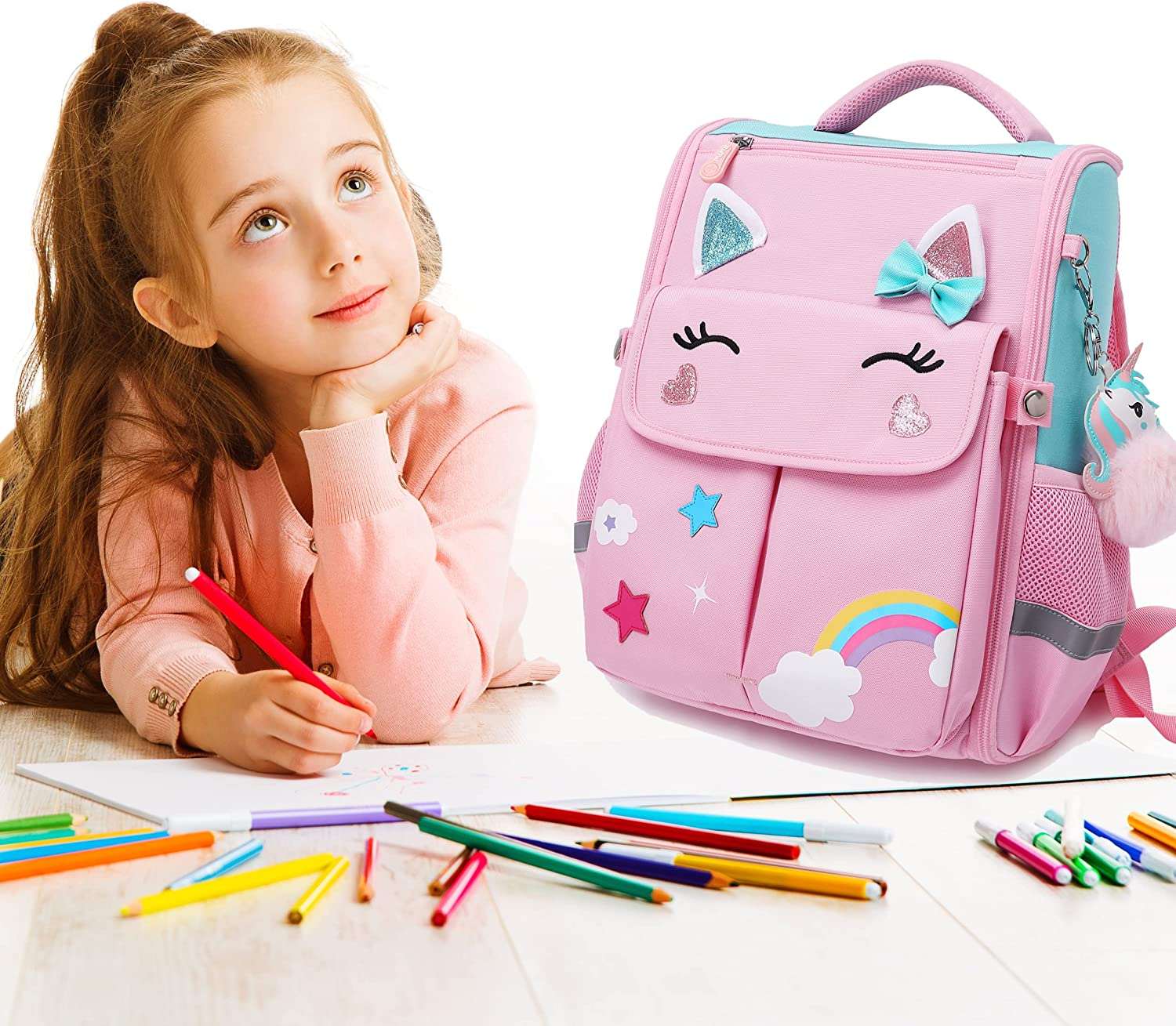 Barbie Unicorn Girls Backpacks for School New School Bag for Girls#2