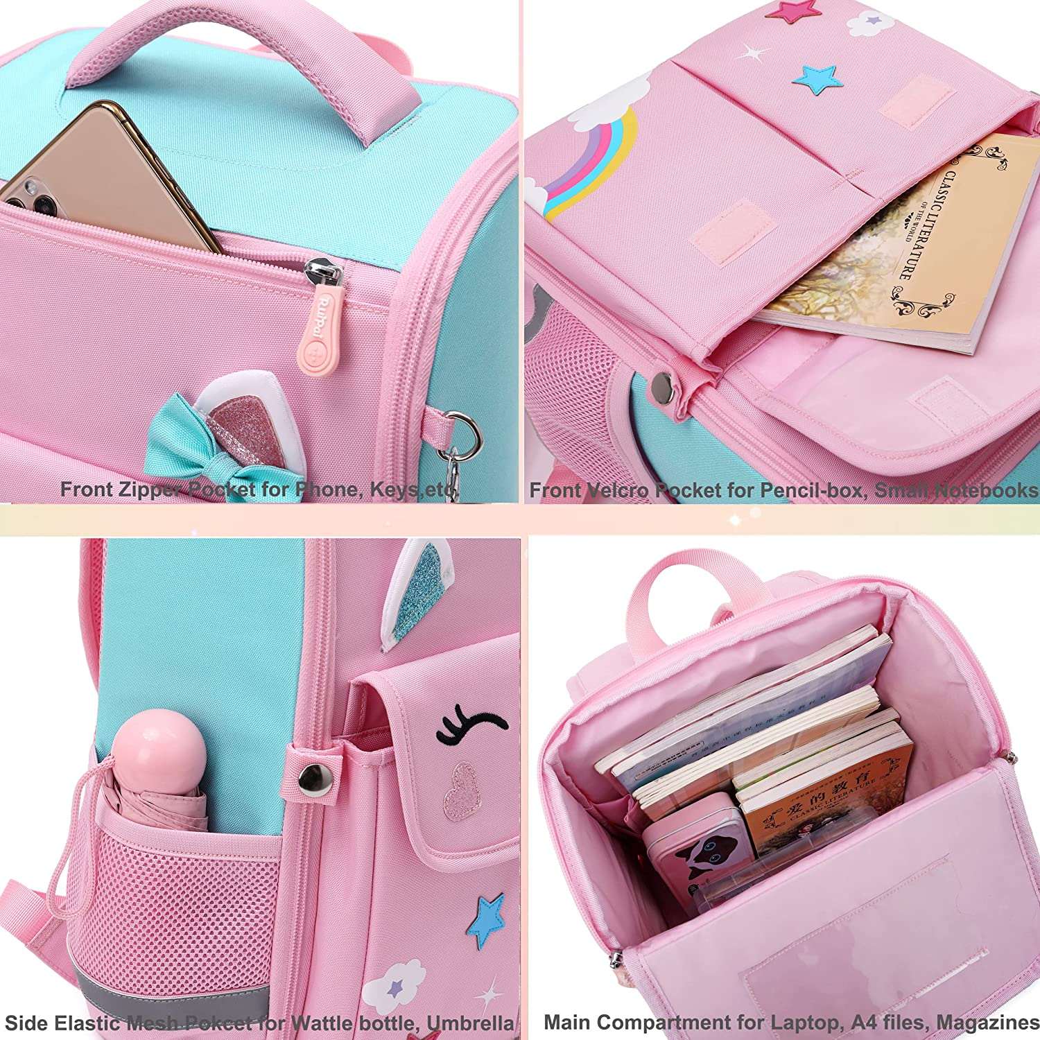 Barbie Unicorn Girls Backpacks for School New School Bag for Girls#4